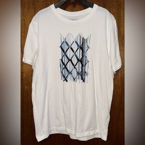 Express White and Blue Graphic Tee